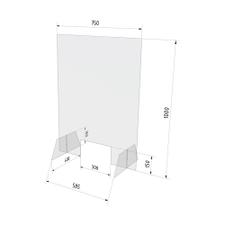 Hygienic Screen made of Glass, free-standing