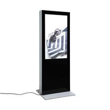Displays2go Touch Screen Floor Stand iPad and Android VESA 75mm x 75mm and 100mm x 100mm Aluminum Silver