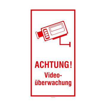 Schild „Achtung! Videoüberwachung“ aus PVC
