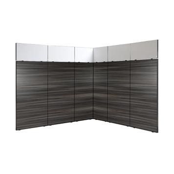 FlexiSlot® Lamellenwand Messestand „Style-Black“ 2.850 x 2.800 mm Eckstand