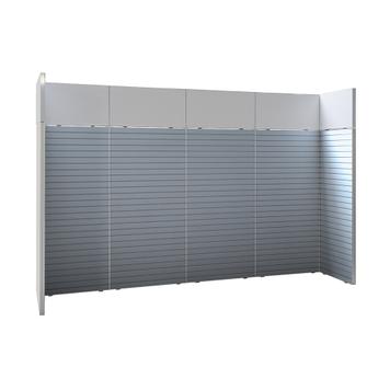 FlexiSlot® Lamellenwand Messestand „Style“ 3.900 x 800 mm Kopfstand