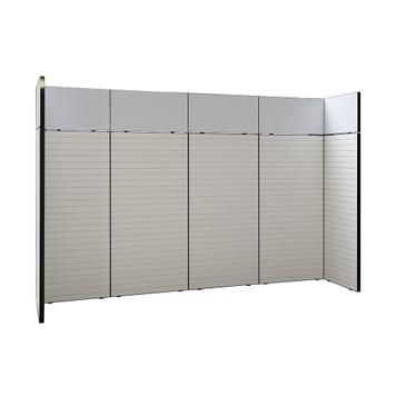 FlexiSlot-® Lamellenwand Messestand „Style-Black“ - 3.900 x 800 mm Kopfstand