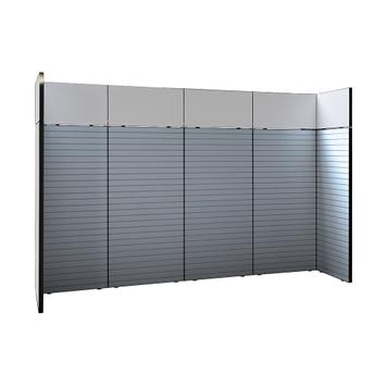 FlexiSlot-® Lamellenwand Messestand „Style-Black“ - 3.900 x 800 mm Kopfstand