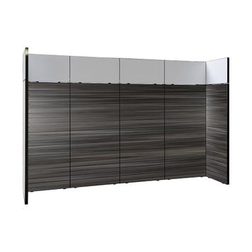 FlexiSlot-® Lamellenwand Messestand „Style-Black“ - 3.900 x 800 mm Kopfstand