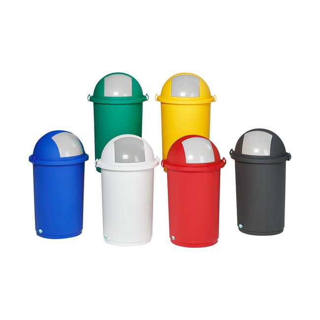 Push-Mülleimer aus Kunststoff in verschiedenen Farben