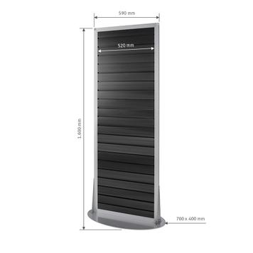 FlexiSlot® Lamellenwand Gondeldisplay „Construct-Ellipse“