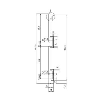 FlexiSlot® Lamellenwand Profil, 3 m Länge